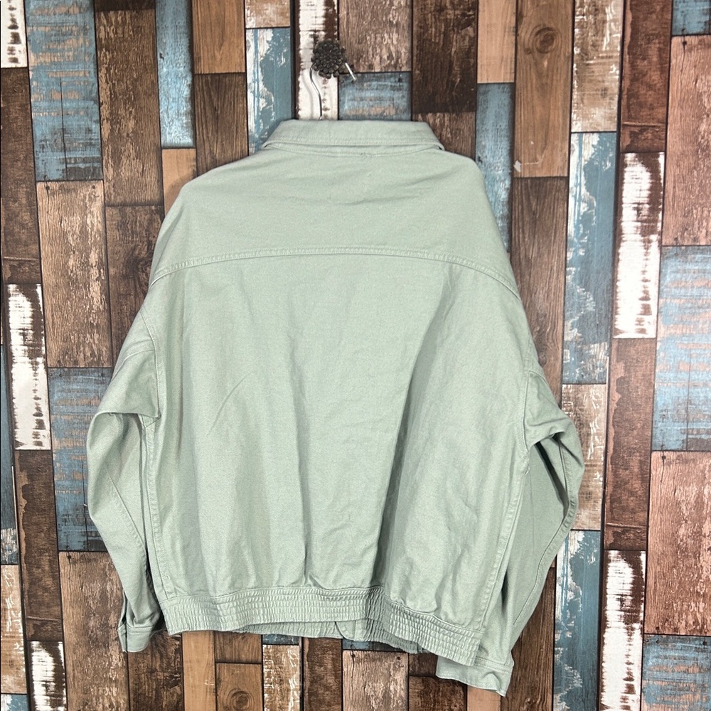 Gianni Bini Light Green oversized zip side Jacket - Picture 13 of 16
